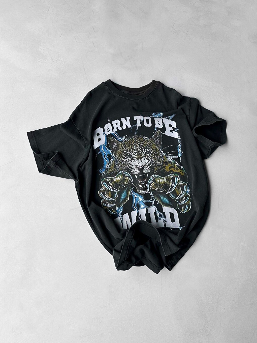 ablukaonline Erkek Born To Be Baskılı Oversize T-Shirt Antrasit - 2