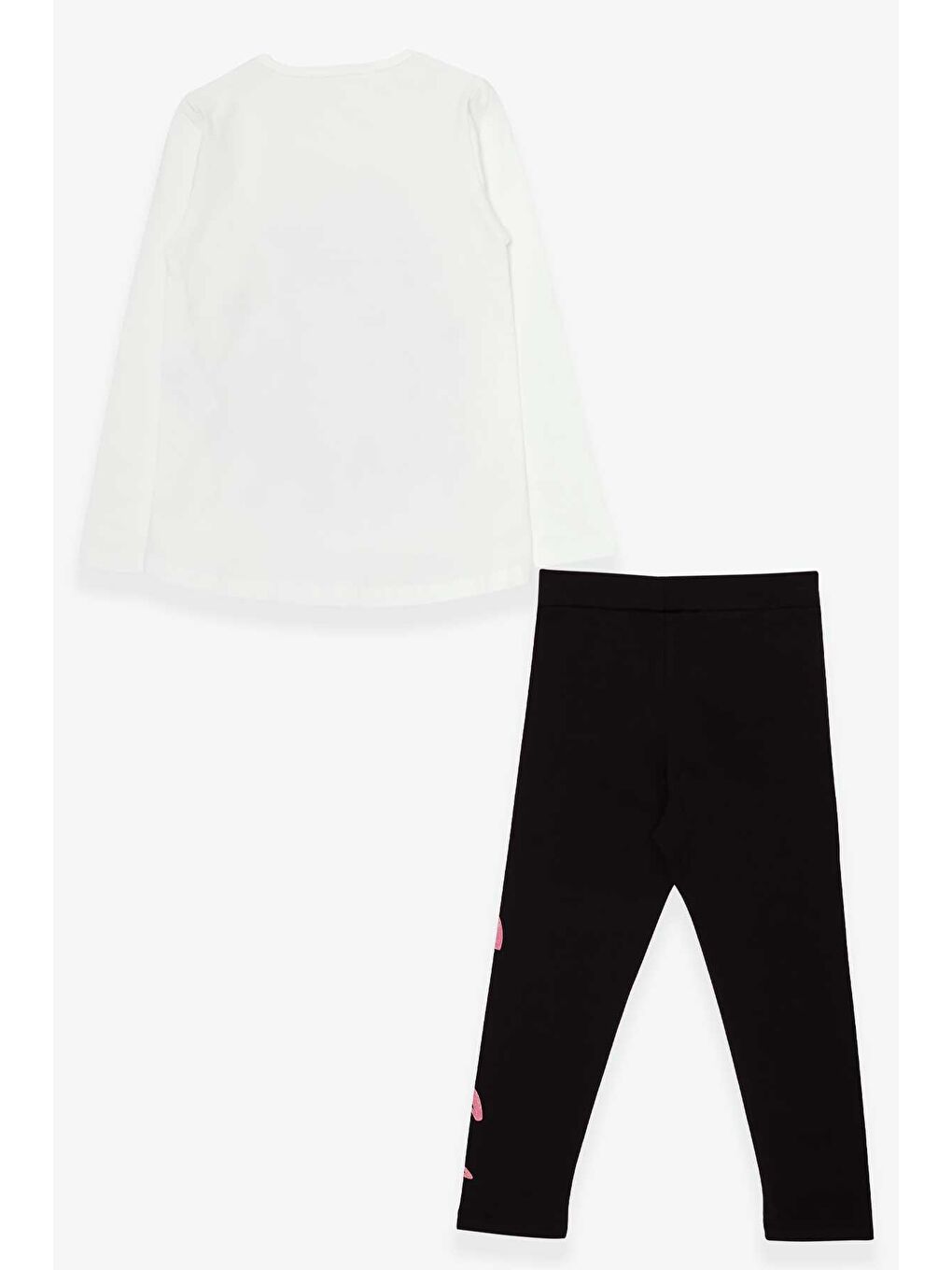 Kız Çocuk Tatylı Takım Kelebekli Kız Baskılı Ekru (5-10 Yaş)-1