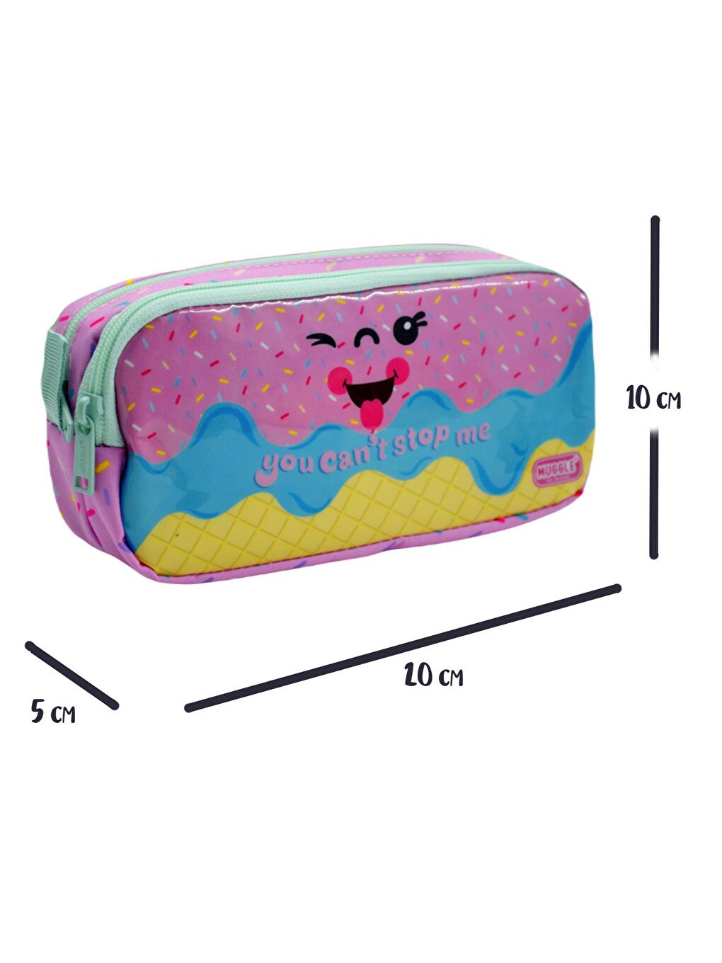 Pink Ice Cream 2 Gözlü Kalemlik Çantası (MU-8713)-1