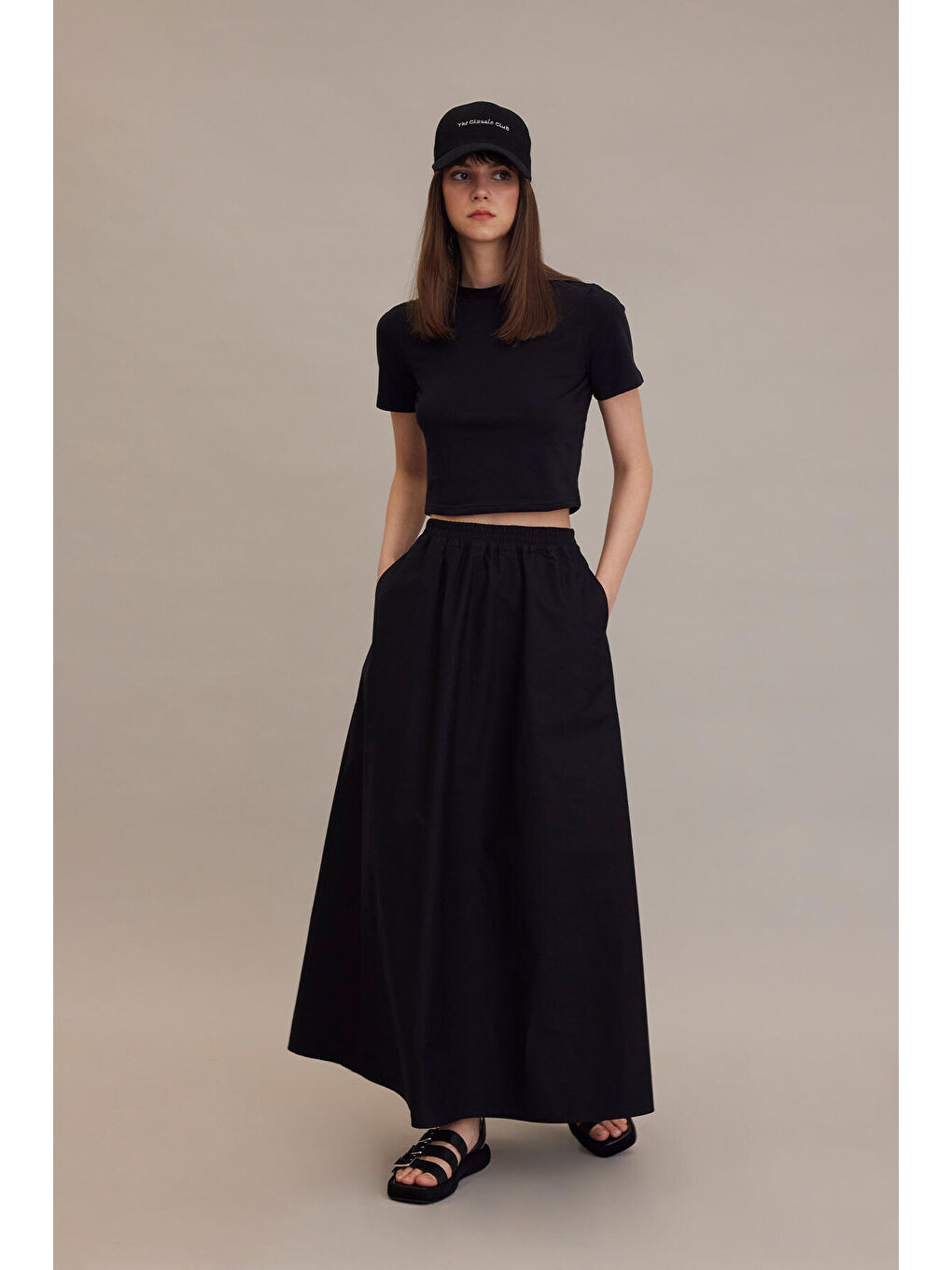 Bol Kesim Kloş Etek Siyah-4