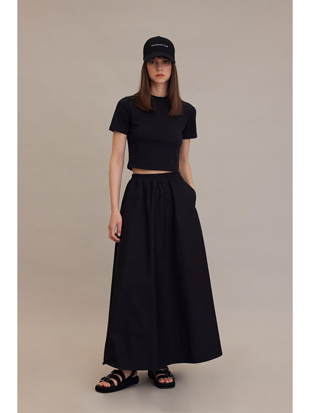 Bol Kesim Kloş Etek Siyah-5