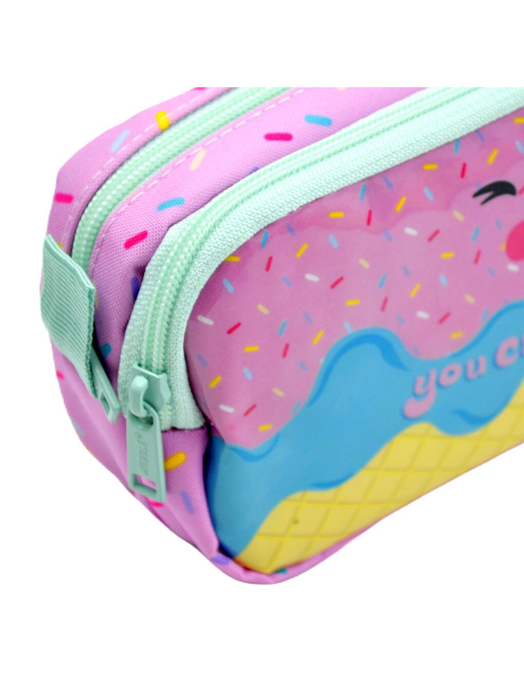 Pink Ice Cream 2 Gözlü Kalemlik Çantası (MU-8713)-3