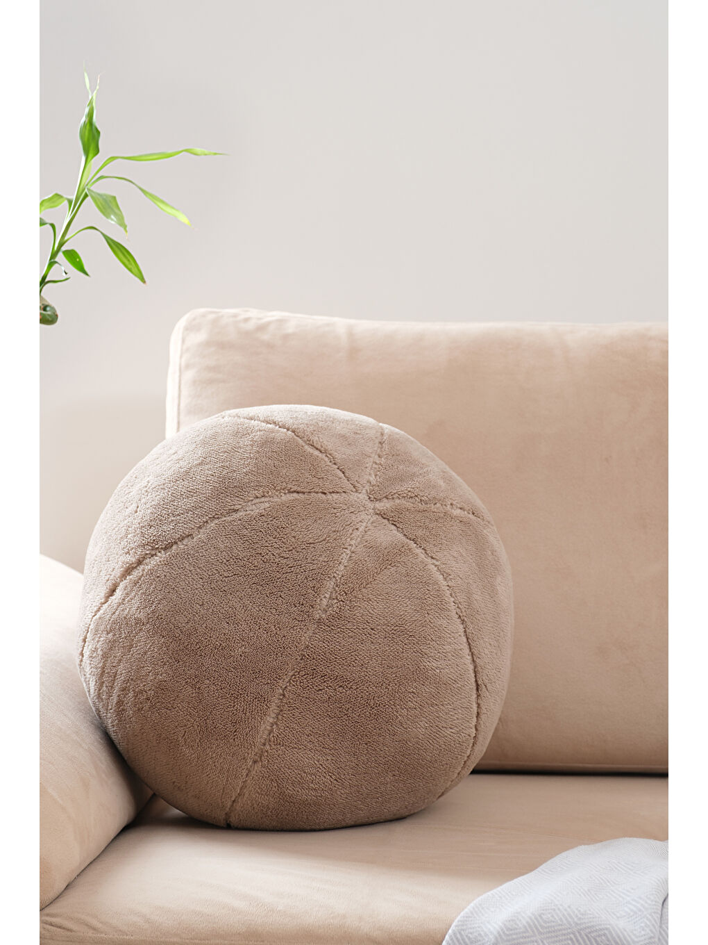 Puffy Pelüş Kuzu Teddy Ölçü Seçenekli Dekoratif Kırlent Kılıfı Kahverengi