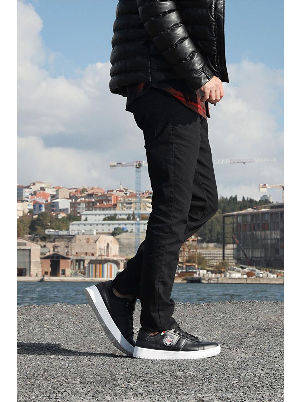 27796 Siyah - Beyaz Erkek Sneaker Günlük Spor Ayakkabı-2