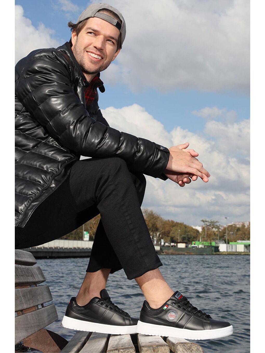 27796 Siyah - Beyaz Erkek Sneaker Günlük Spor Ayakkabı-3