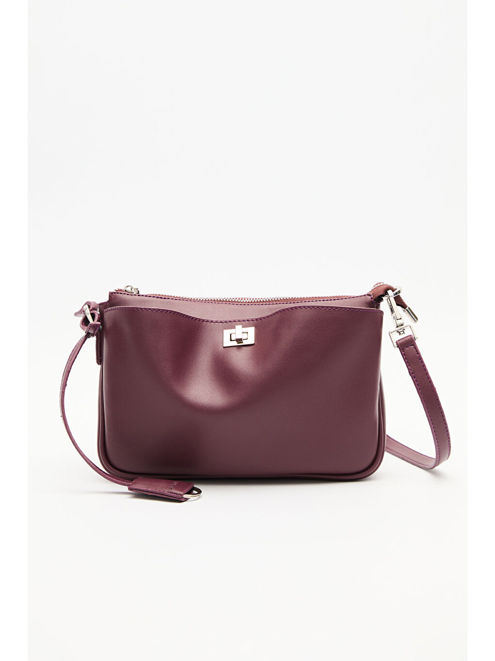 Kırmızı Arte Mini Baget Çanta Vişne-5