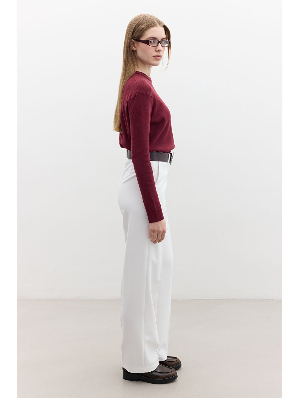 Yumuşak Dokulu Triko Kazak Bordo-4