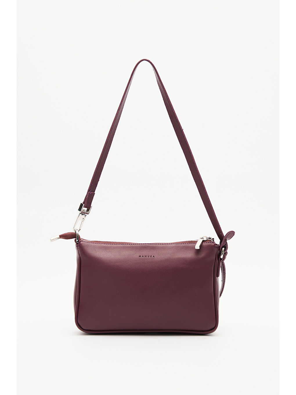 Kırmızı Arte Mini Baget Çanta Vişne-6