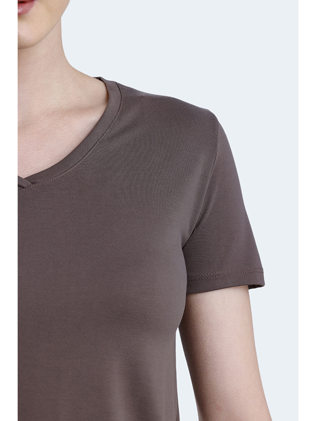 Kahverengi PERICAS Kadın Kahve Tişört-5