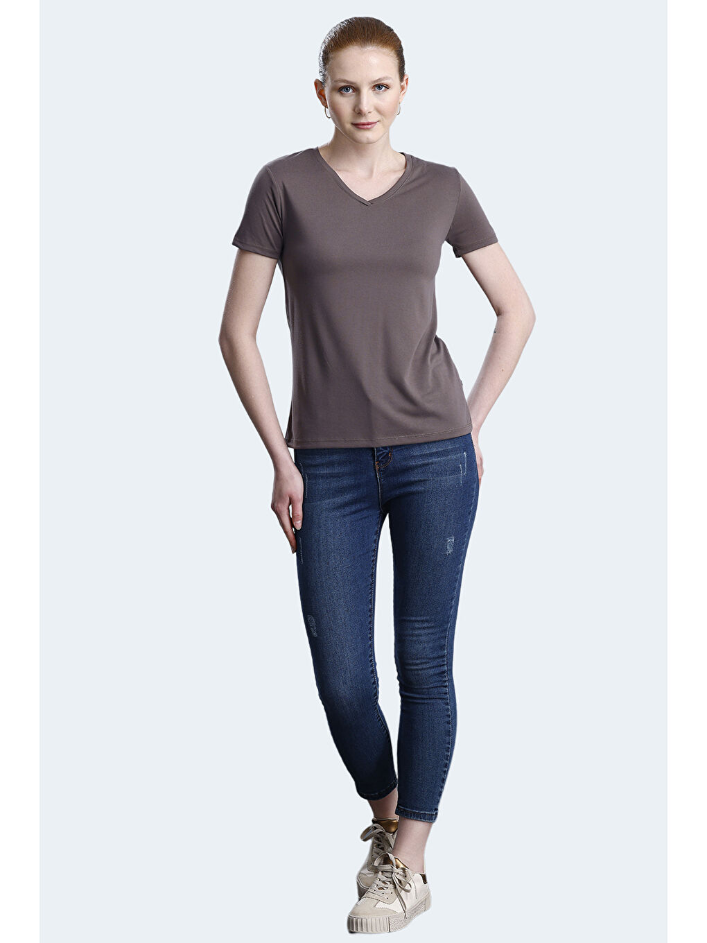 Kahverengi PERICAS Kadın Kahve Tişört-6