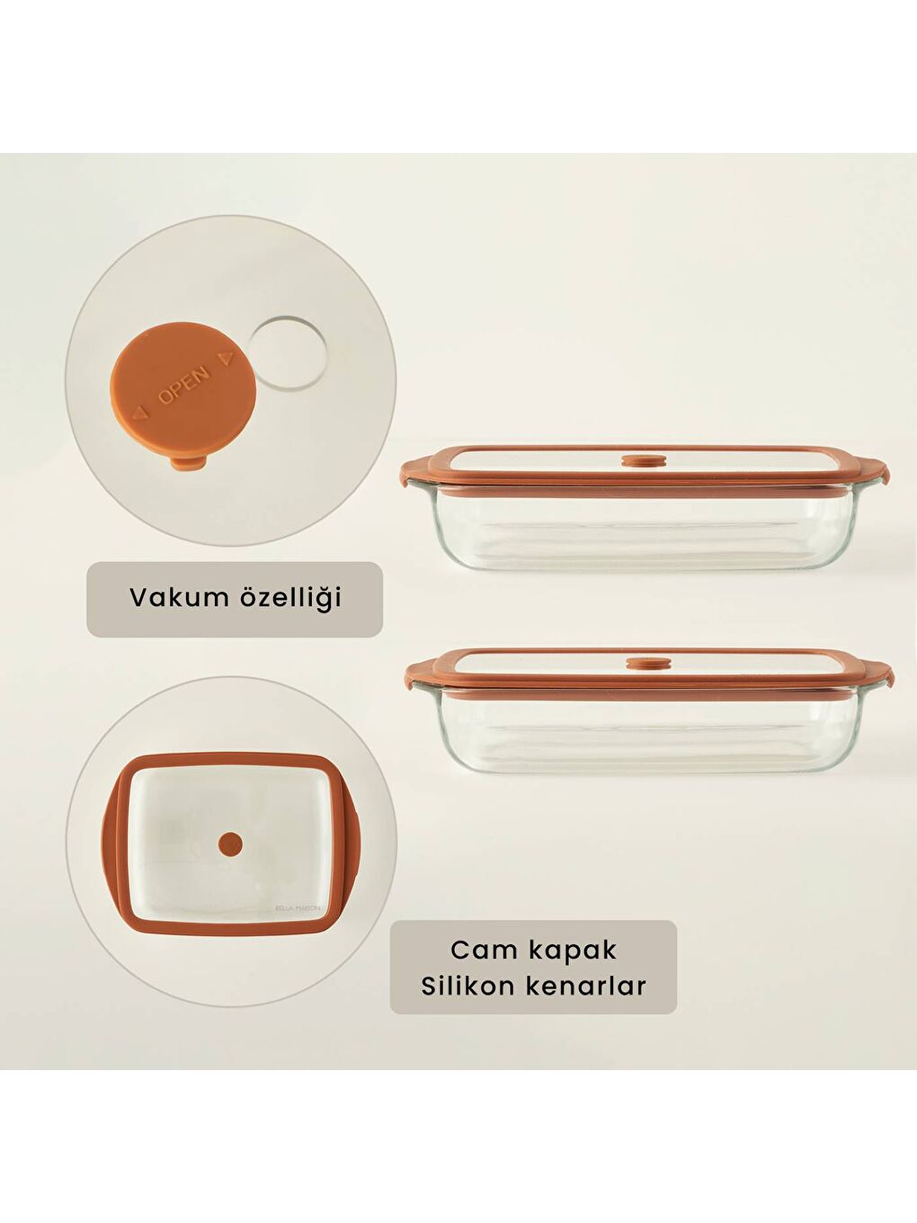 Sandy Cam Fırın Kabı Kahverengi (1600 cc)-1