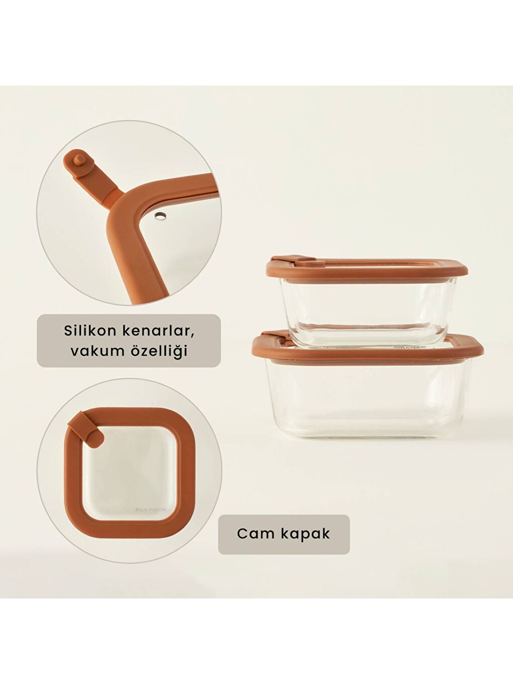 Sandy Cam Saklama Kabı Kahverengi (800 cc)-1