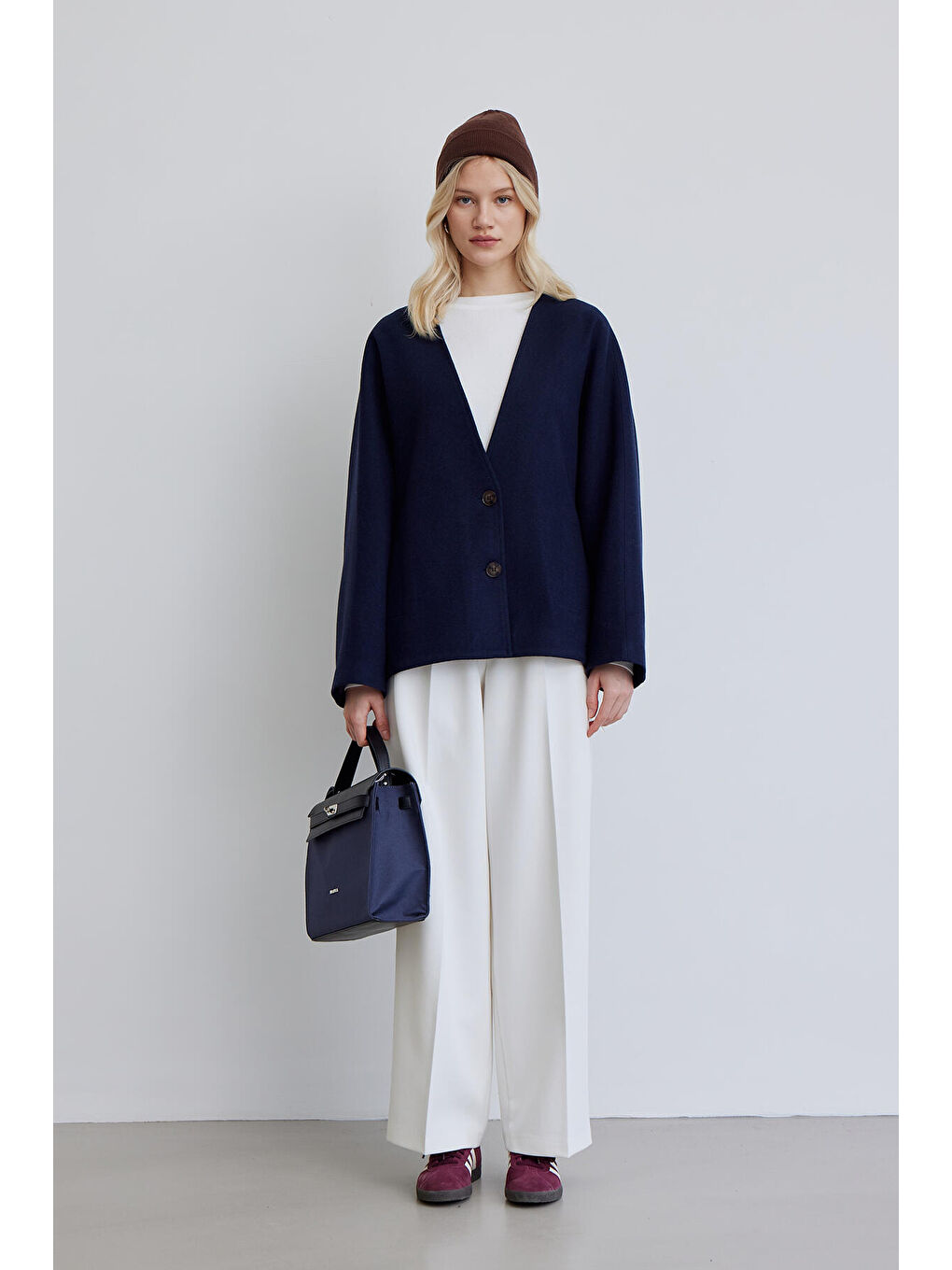 Milana Kaşe Ceket Lacivert-3