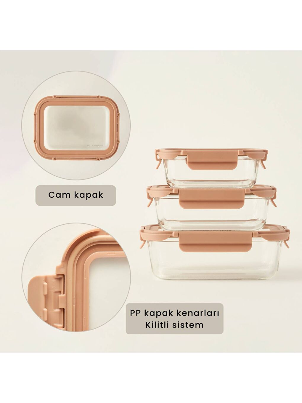 Terra Cam Saklama Kabı Bej (370 cc)-1