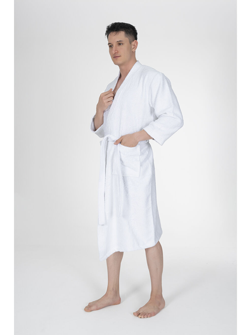 Beyaz Hera Serisi Bukle Otel Bornozu 1100gr-5