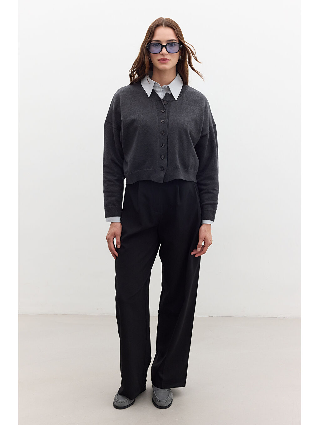 Dona Pileli Palazzo Pantolon Siyah