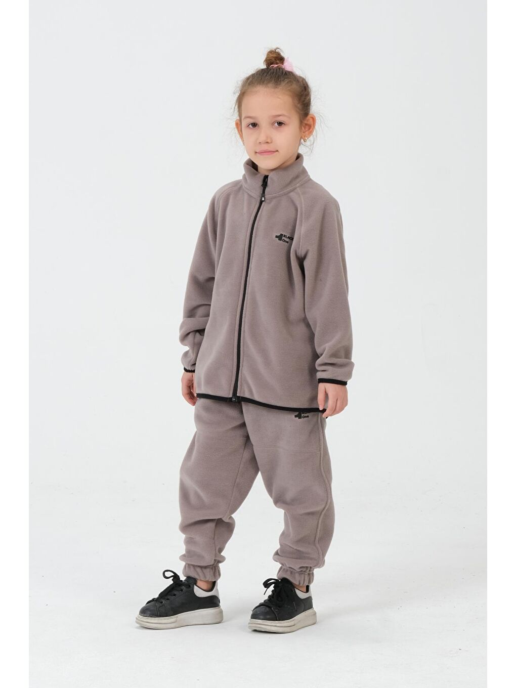 Gri Kız Çocuk Polar Kumaş Alt Üst Takım-2