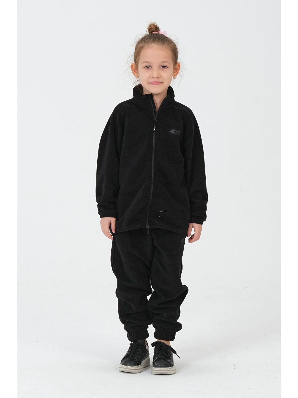 Siyah Kız Çocuk Polar Kumaş Alt Üst Takım