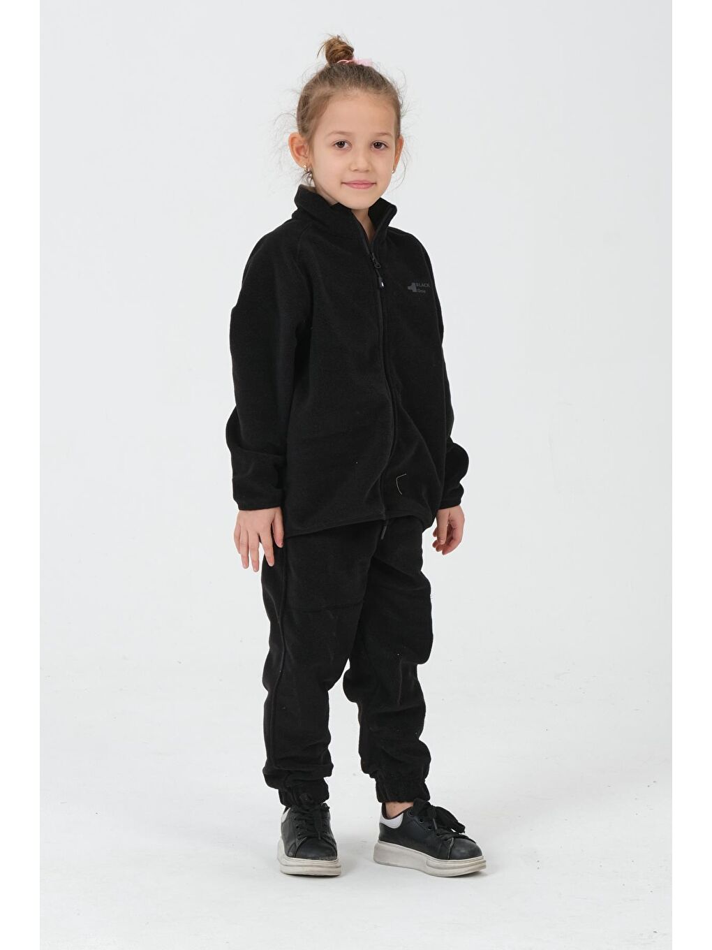 Siyah Kız Çocuk Polar Kumaş Alt Üst Takım-1