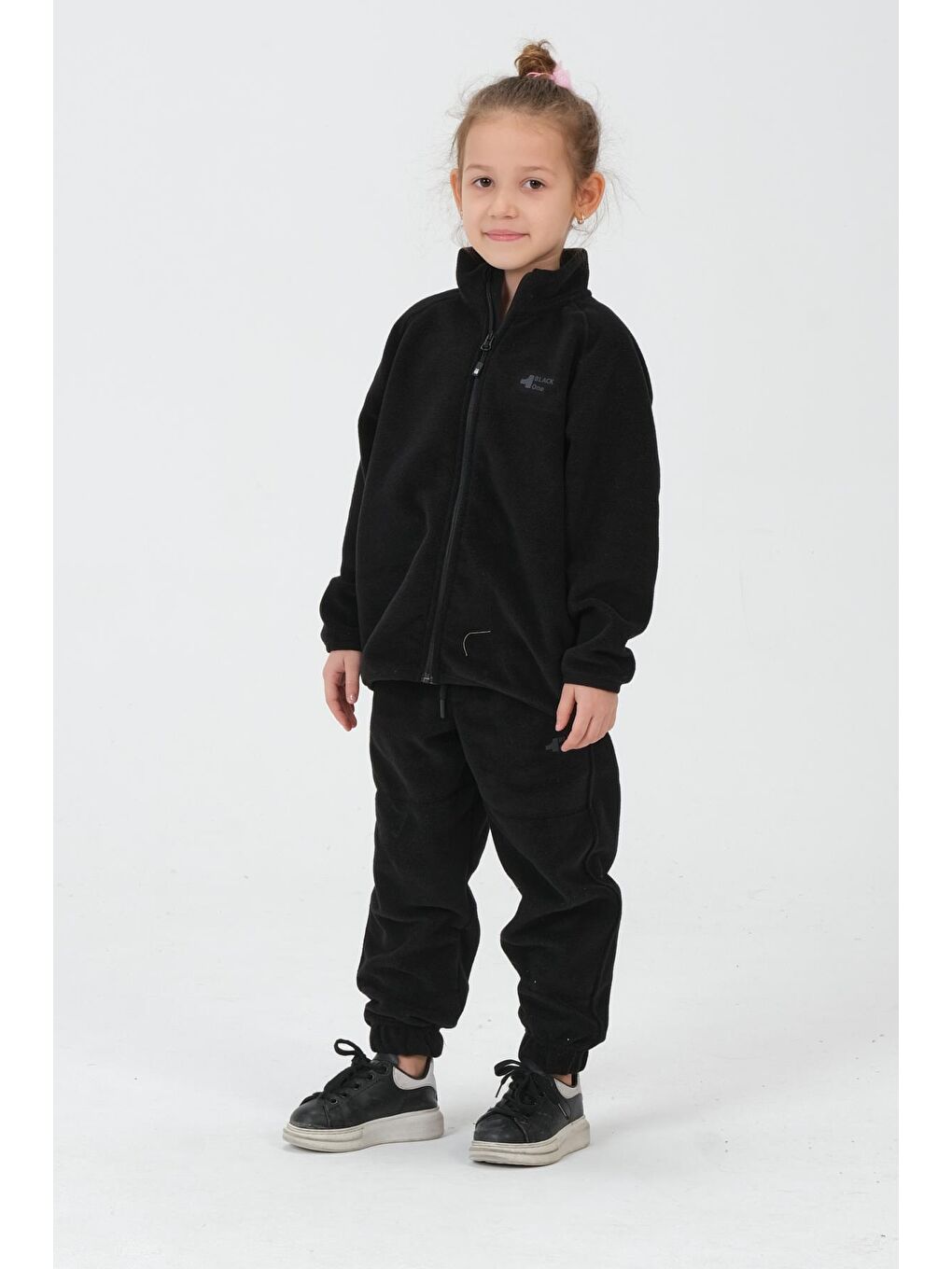 Siyah Kız Çocuk Polar Kumaş Alt Üst Takım-2