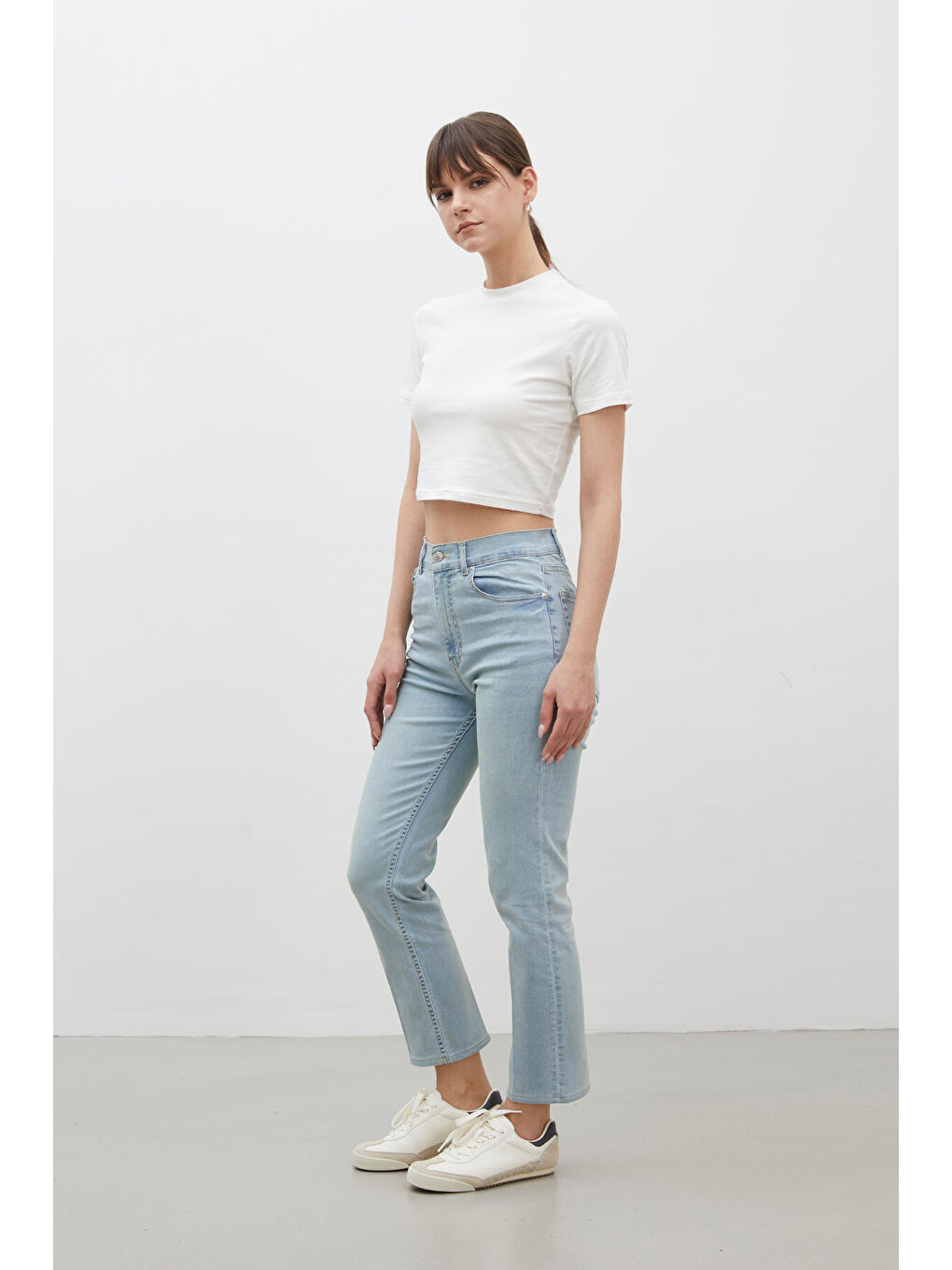 Bootcut Fit Denim Pantolon Açık Mavi-3