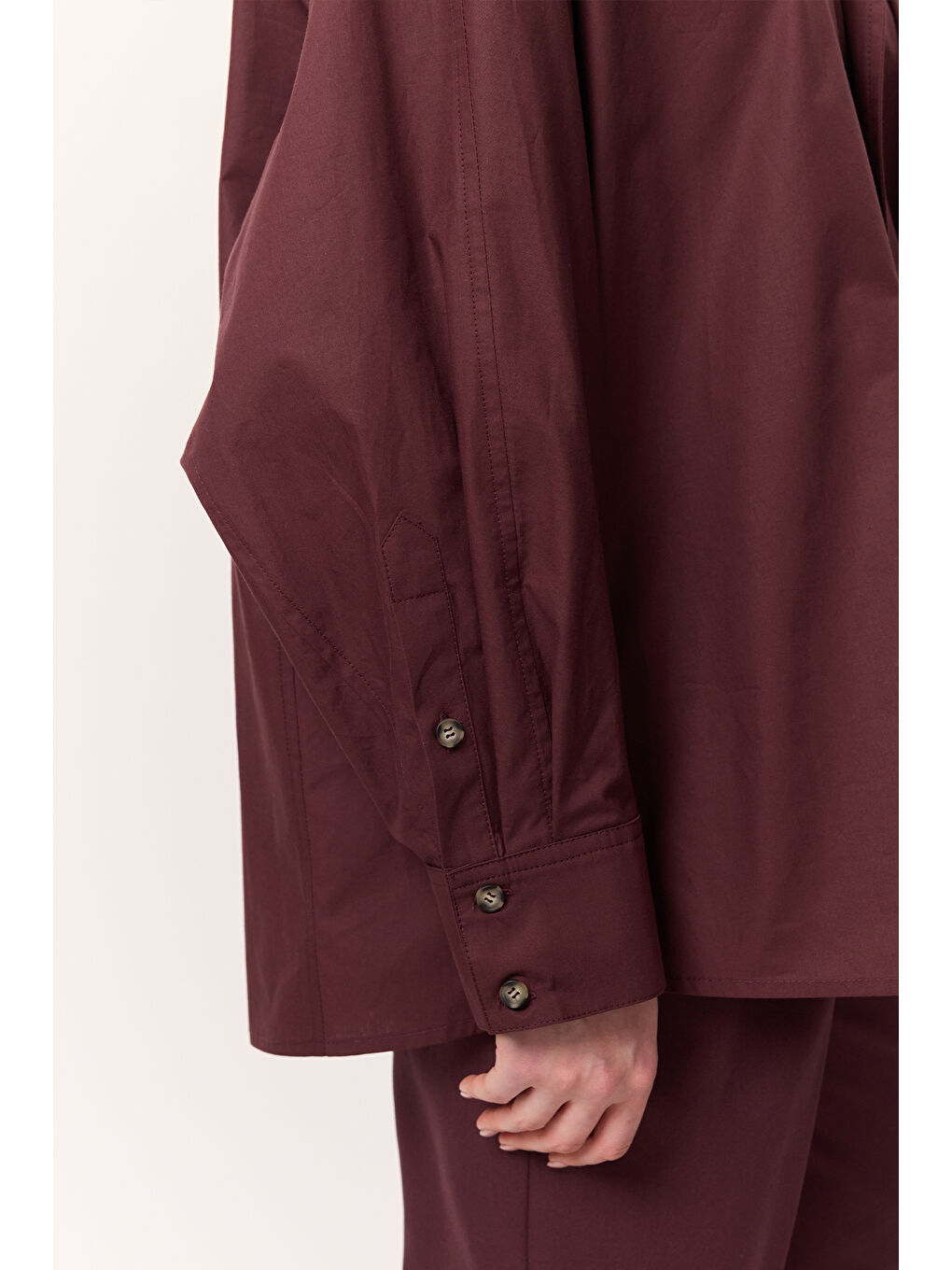 Bağlamalı Detaylı Tasarım Gömlek Bordo-5