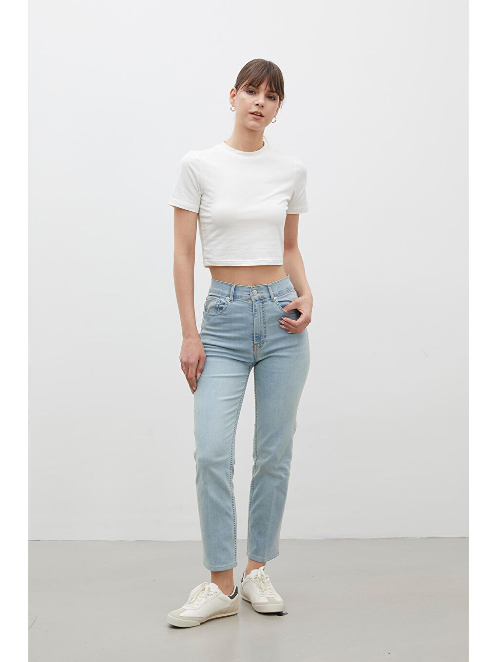 Bootcut Fit Denim Pantolon Açık Mavi-6