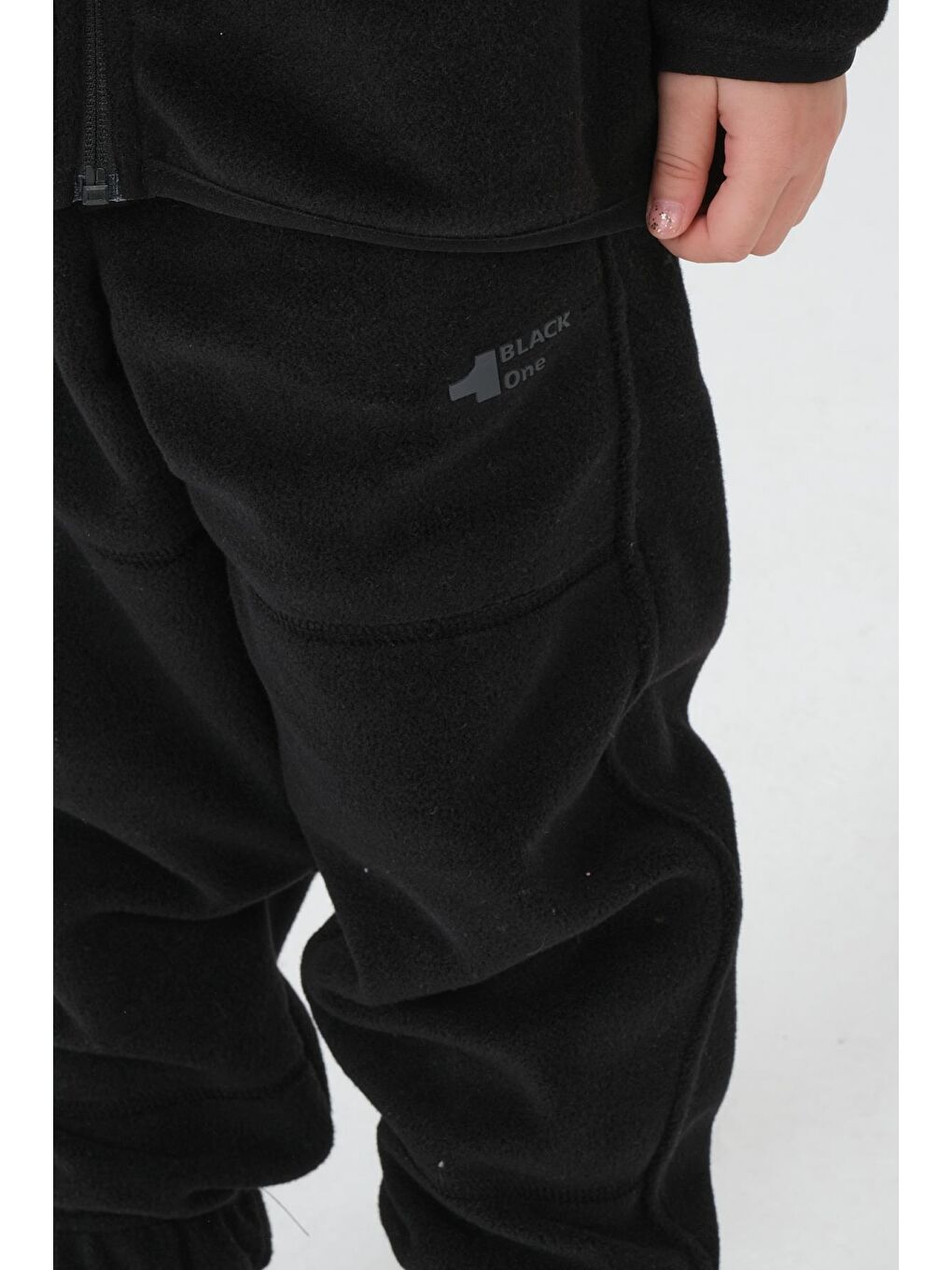 Siyah Kız Çocuk Polar Kumaş Alt Üst Takım-4