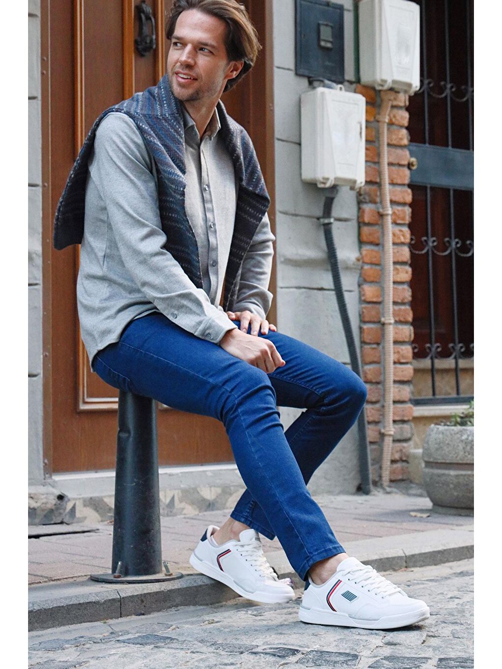 27799 Beyaz Erkek Sneaker Günlük Spor Ayakkabı-3