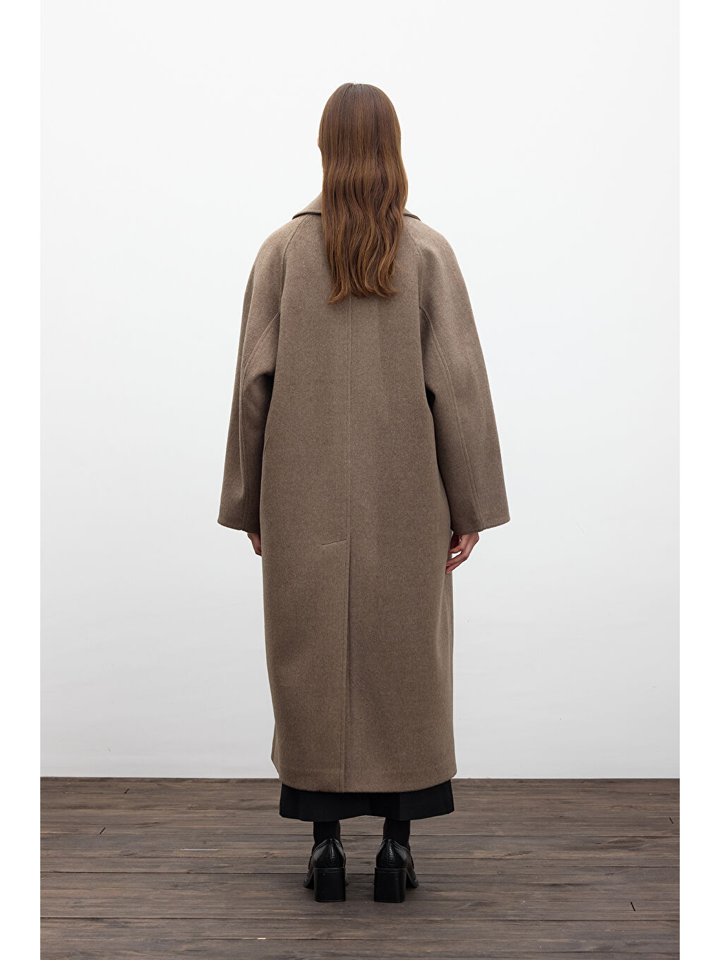 Kahverengi Düz Kapama Kaşe Kaban Küllü Kahve-7