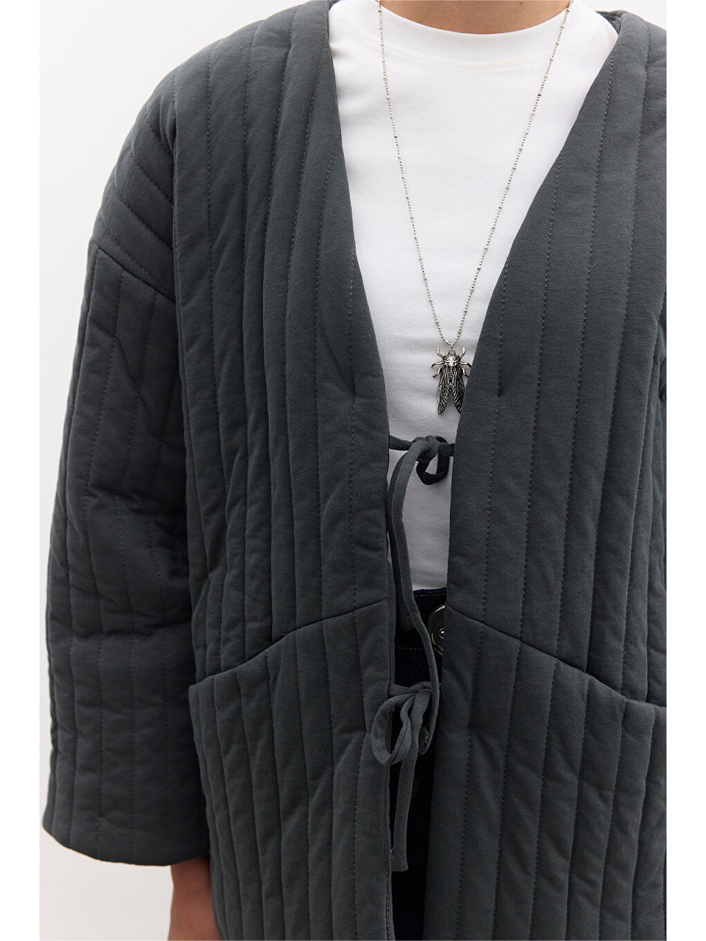 Kapitone Bağlamalı Mont Antrasit-3