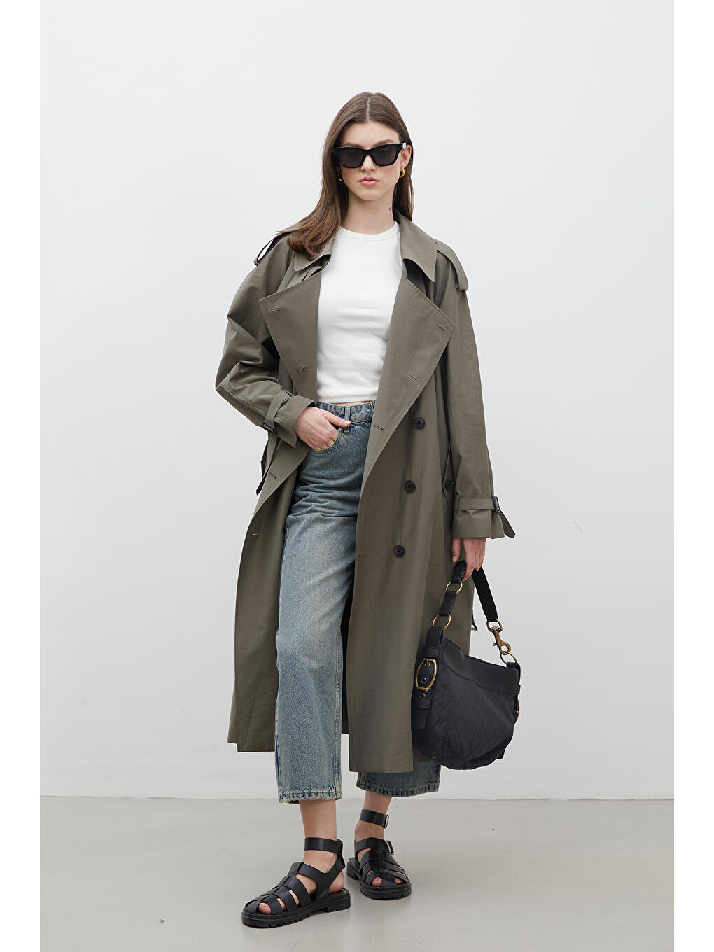 Kopenhag Oversize Trençkot Haki-3