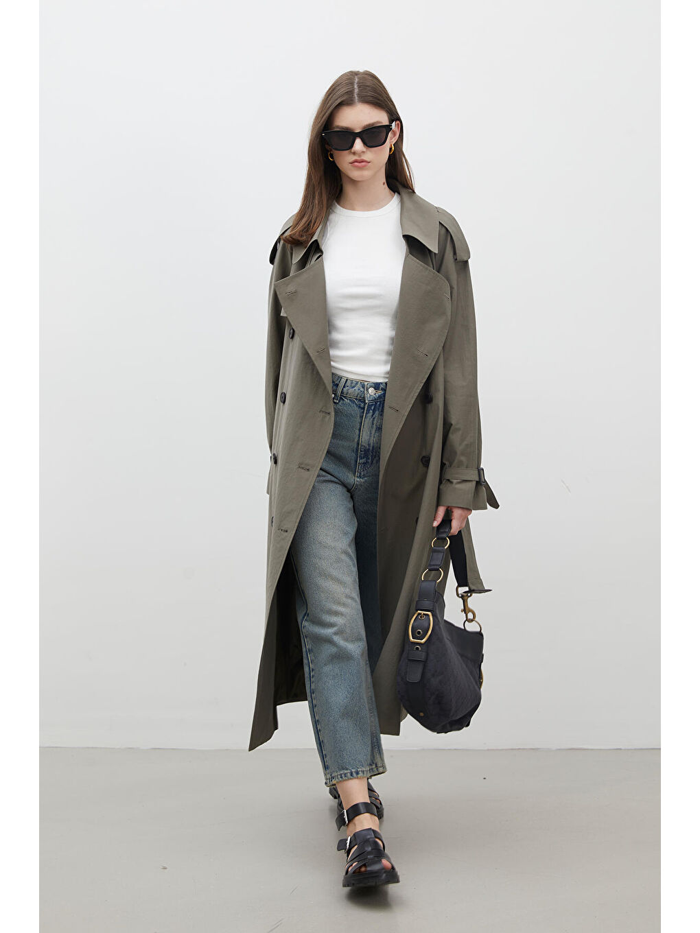 Kopenhag Oversize Trençkot Haki-4