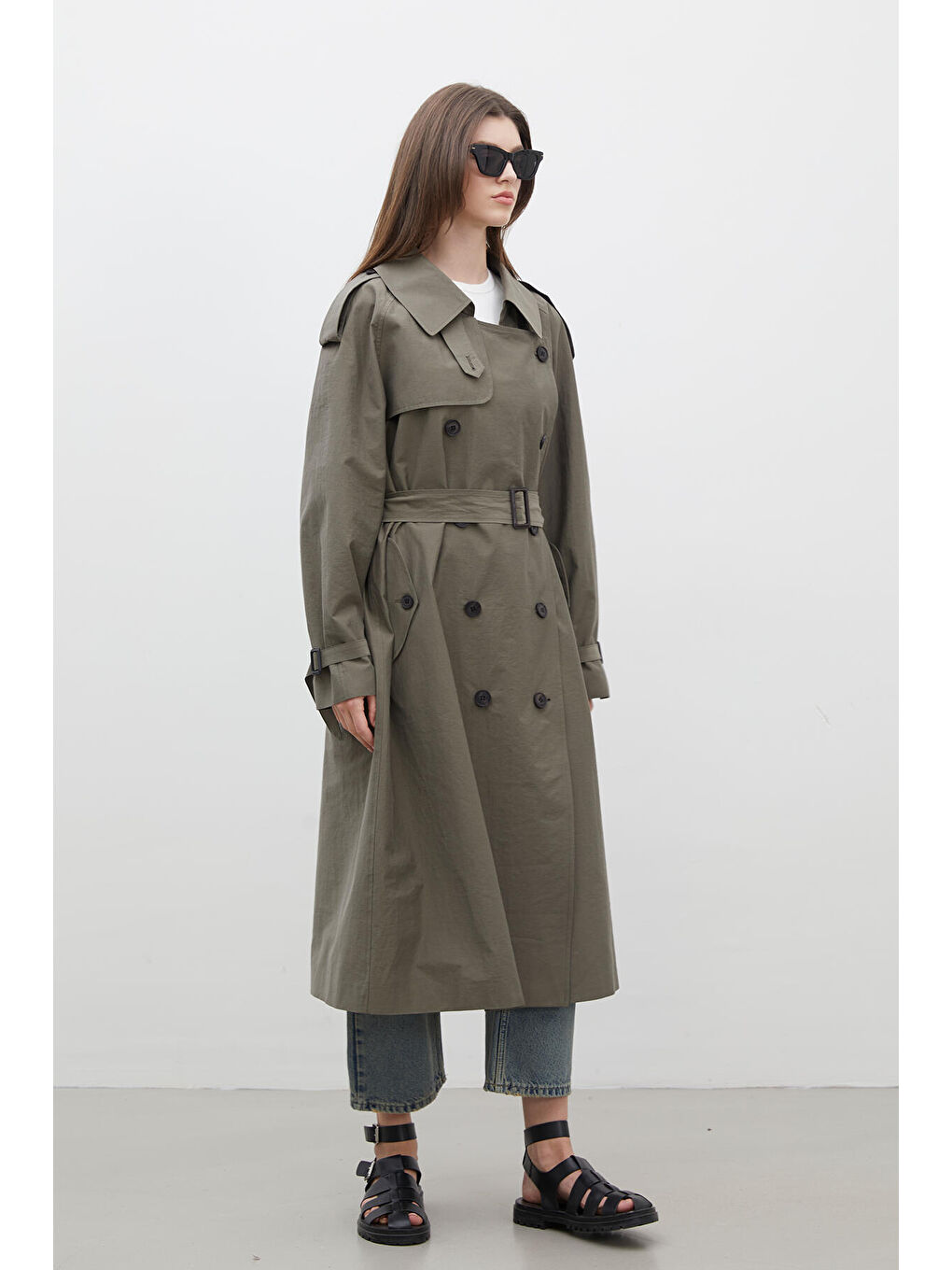 Kopenhag Oversize Trençkot Haki-6