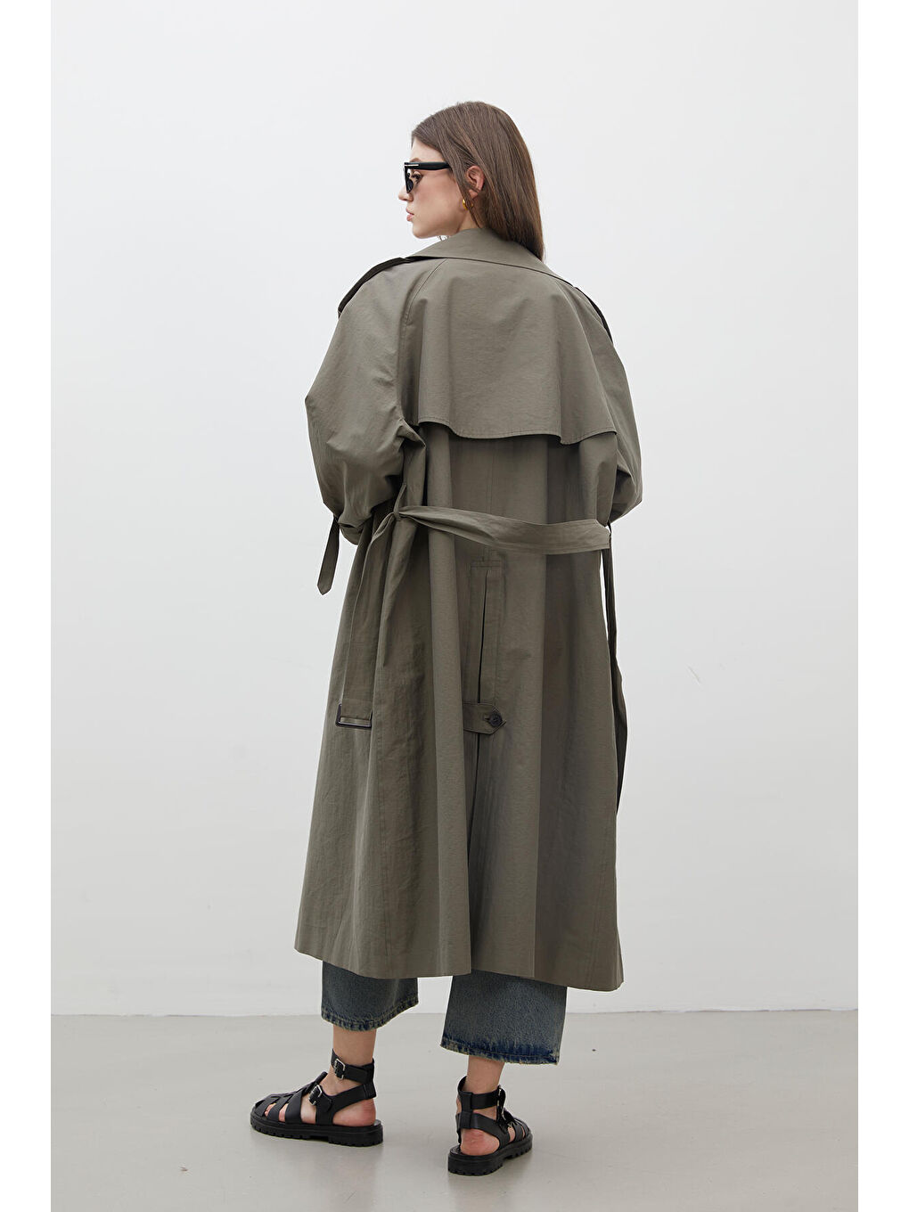 Kopenhag Oversize Trençkot Haki-7