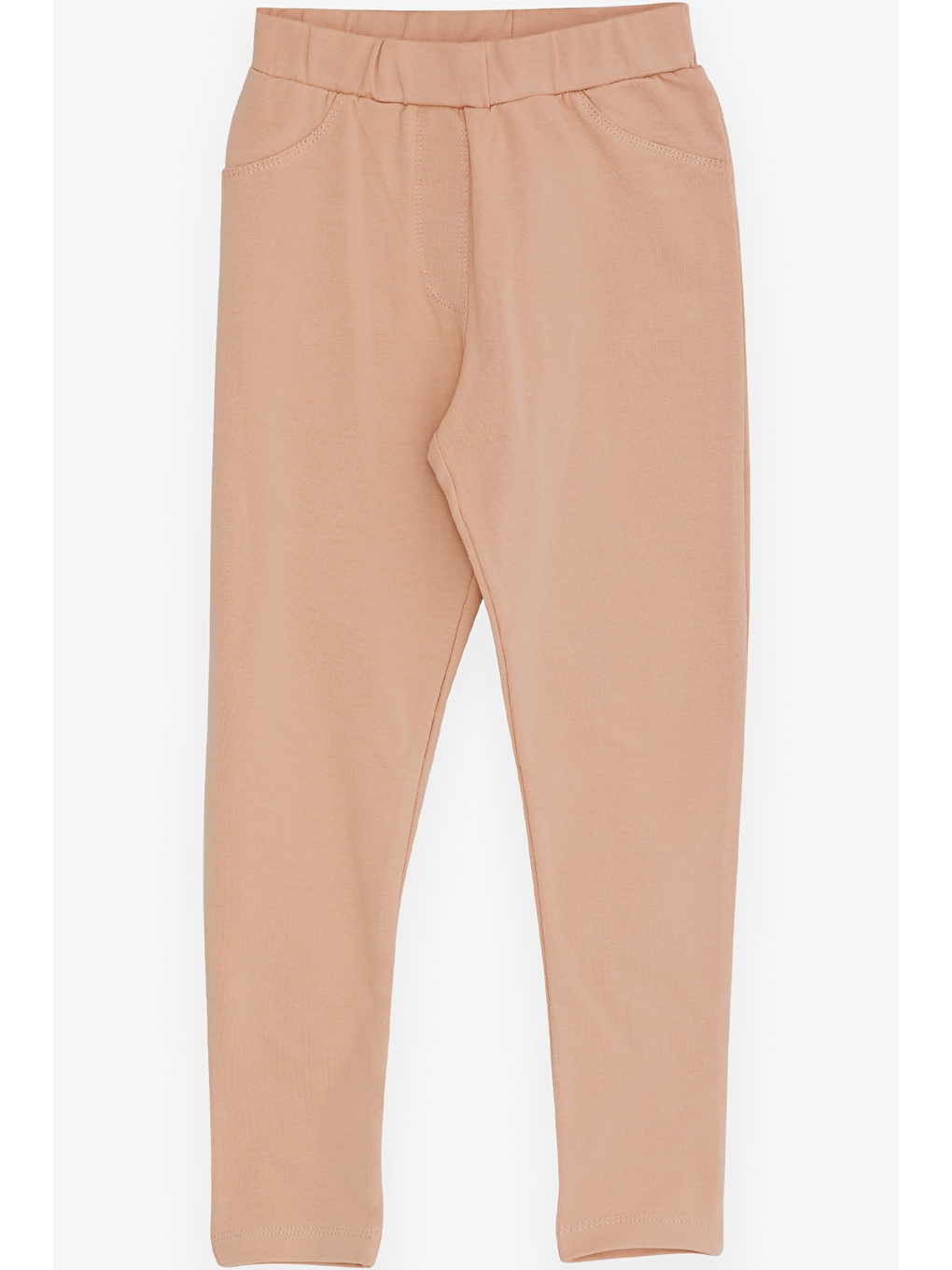 Ekru Kız Çocuk Tayt Arkası Cepli Krem (14 Yaş)