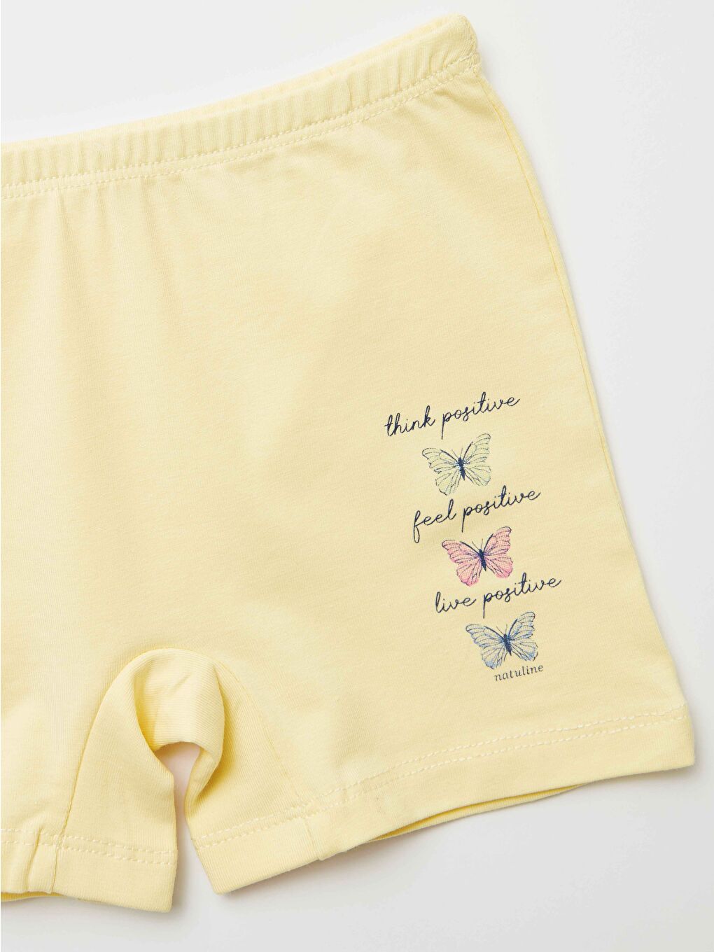 Pembe Kız Çocuk Organik Pamuklu Elastanlı Boxer Positive Butterfly 2 li Paket-3