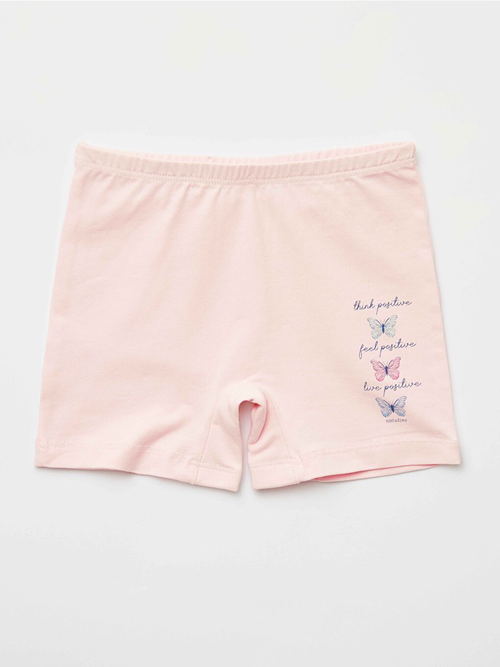 Pembe Kız Çocuk Organik Pamuklu Elastanlı Boxer Positive Butterfly 2 li Paket-4