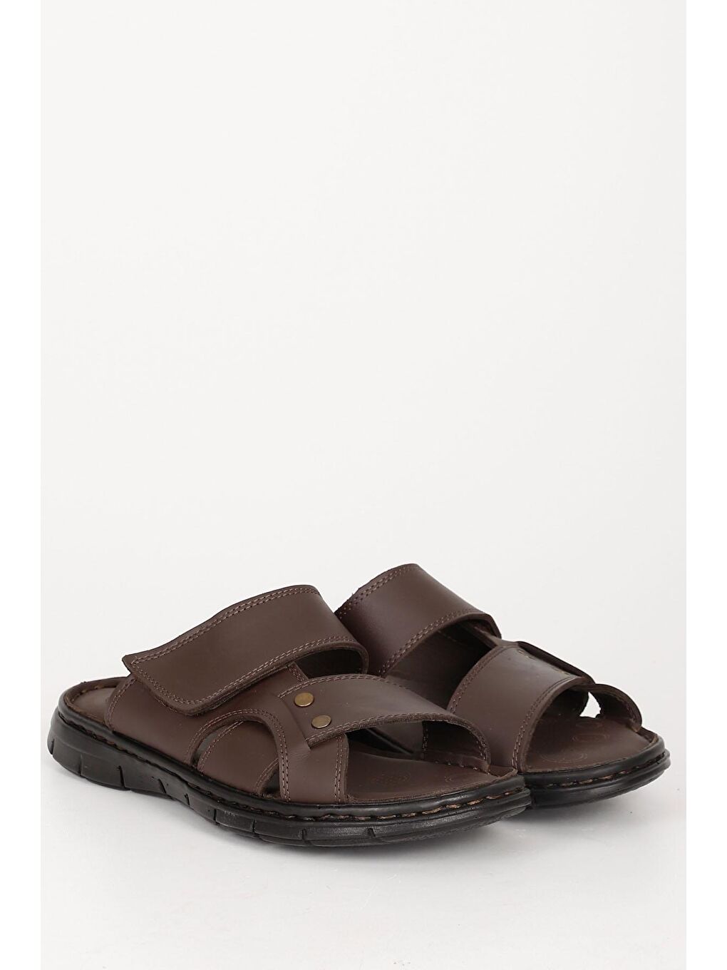 Kahverengi Hakiki Deri Erkek Terlik  42668-1