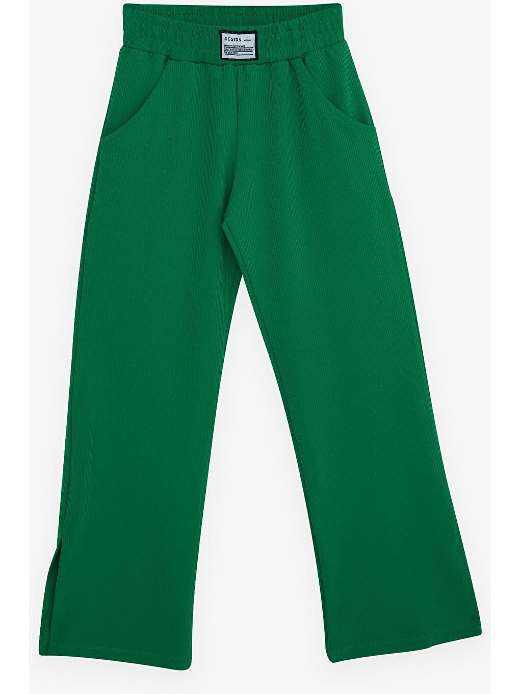 Kız Çocuk Pantolon Paçası Yırtmaçlı Yeşil (9-10 Yaş)