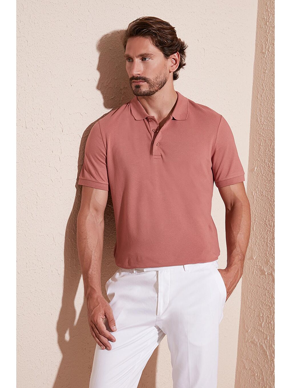 Buratti Pudra Pembe Pamuklu Regular Fit Düğmeli Polo T Shirt 4362050