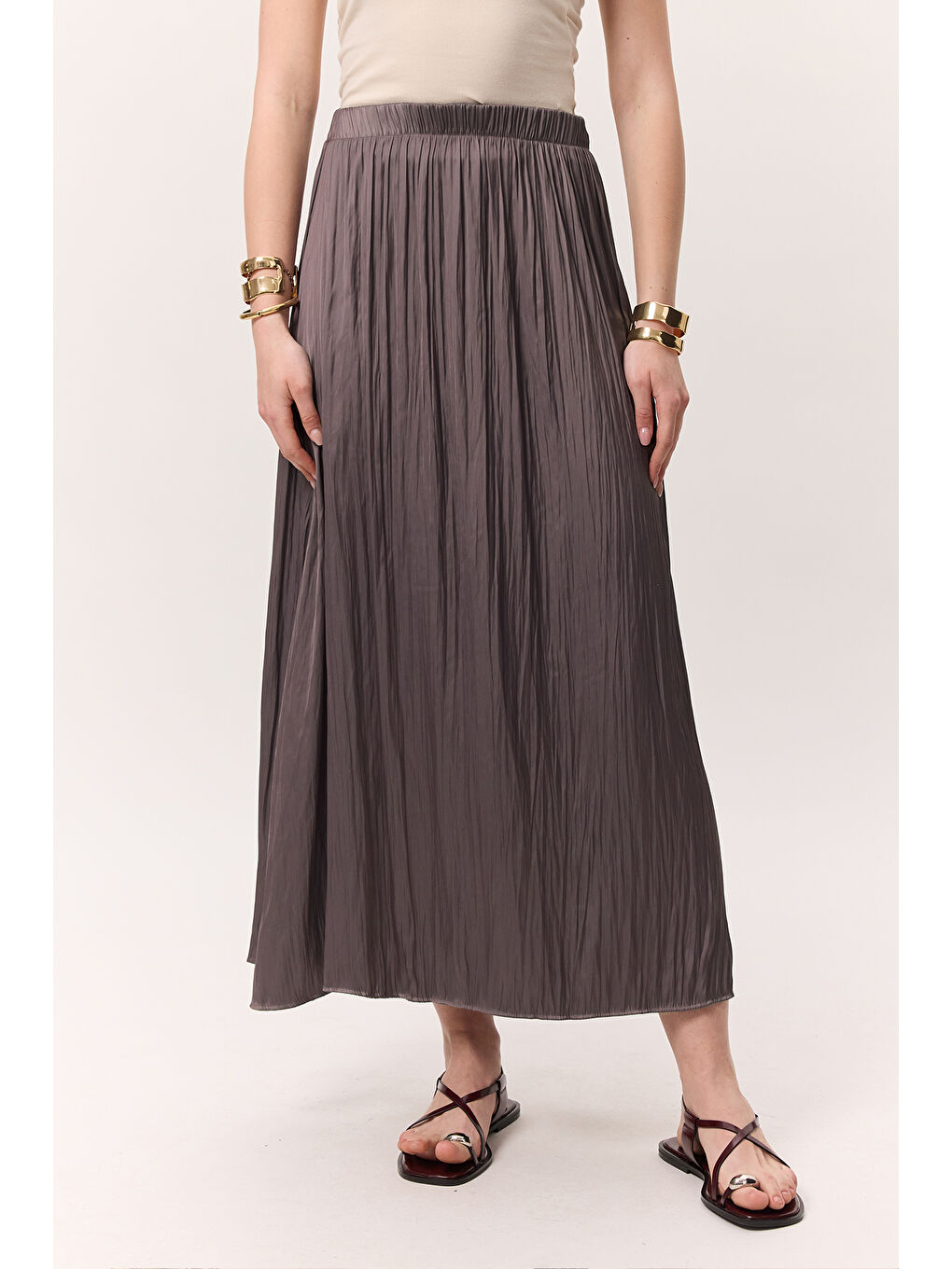 Bej Crush Saten Etek Vizon-3