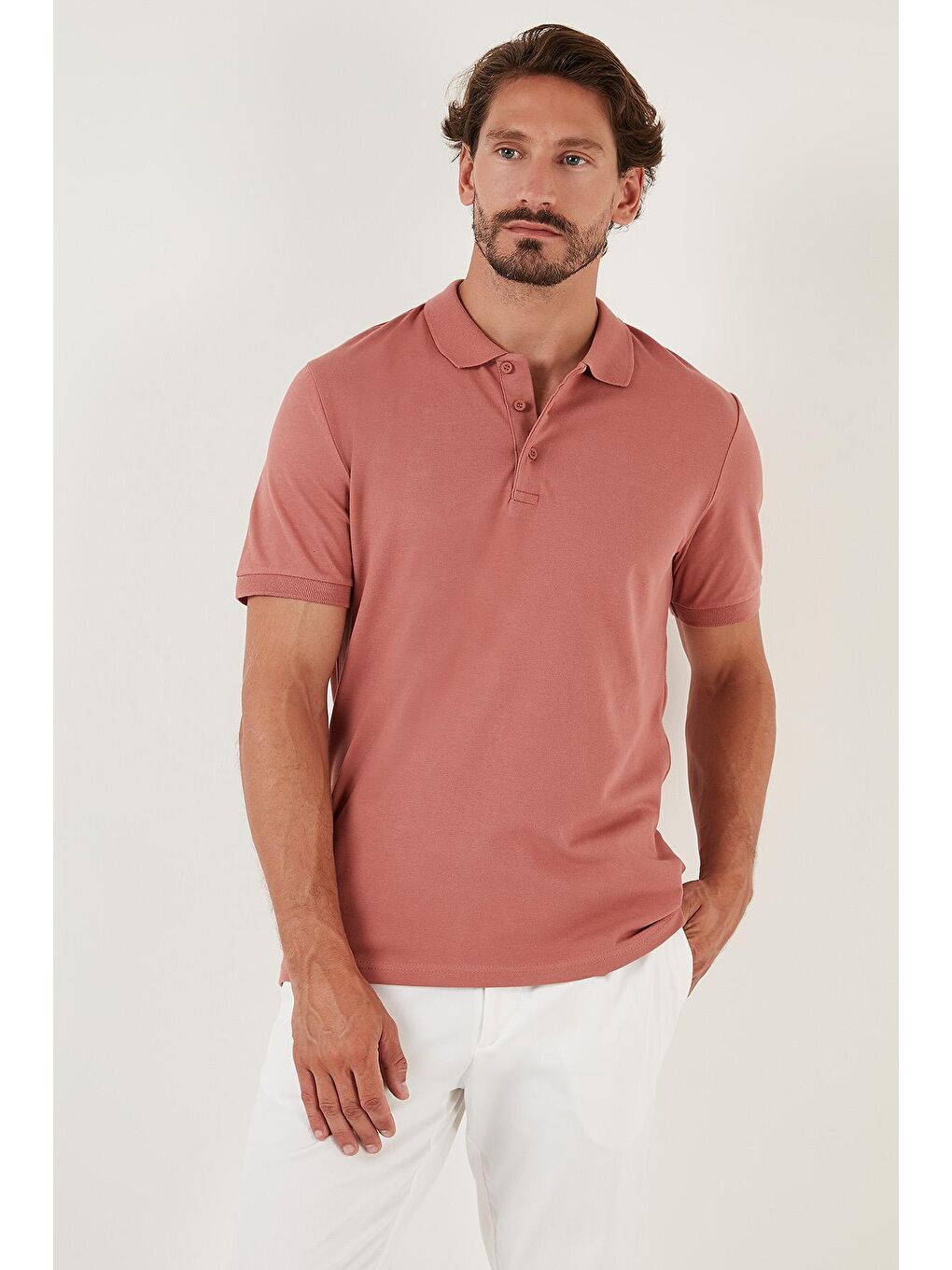 Buratti Pudra Pembe Pamuklu Regular Fit Düğmeli Polo T Shirt 4362050 - 1