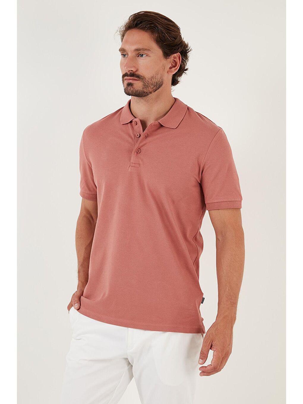 Buratti Pudra Pembe Pamuklu Regular Fit Düğmeli Polo T Shirt 4362050 - 3