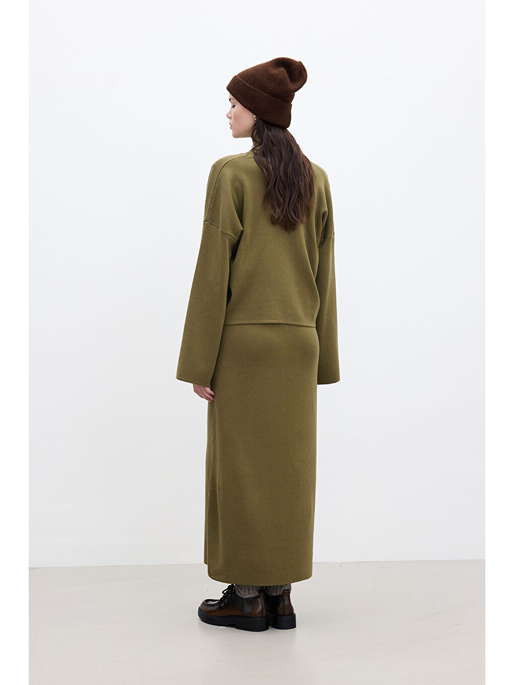 Bağcıklı Triko Hırka Yeşil-5