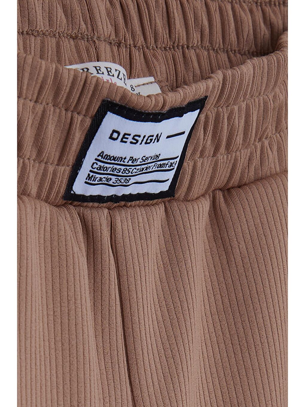 Kız Çocuk Pantolon Paçası Yırtmaçlı Açık Kahverengi (8-12 Yaş)-3