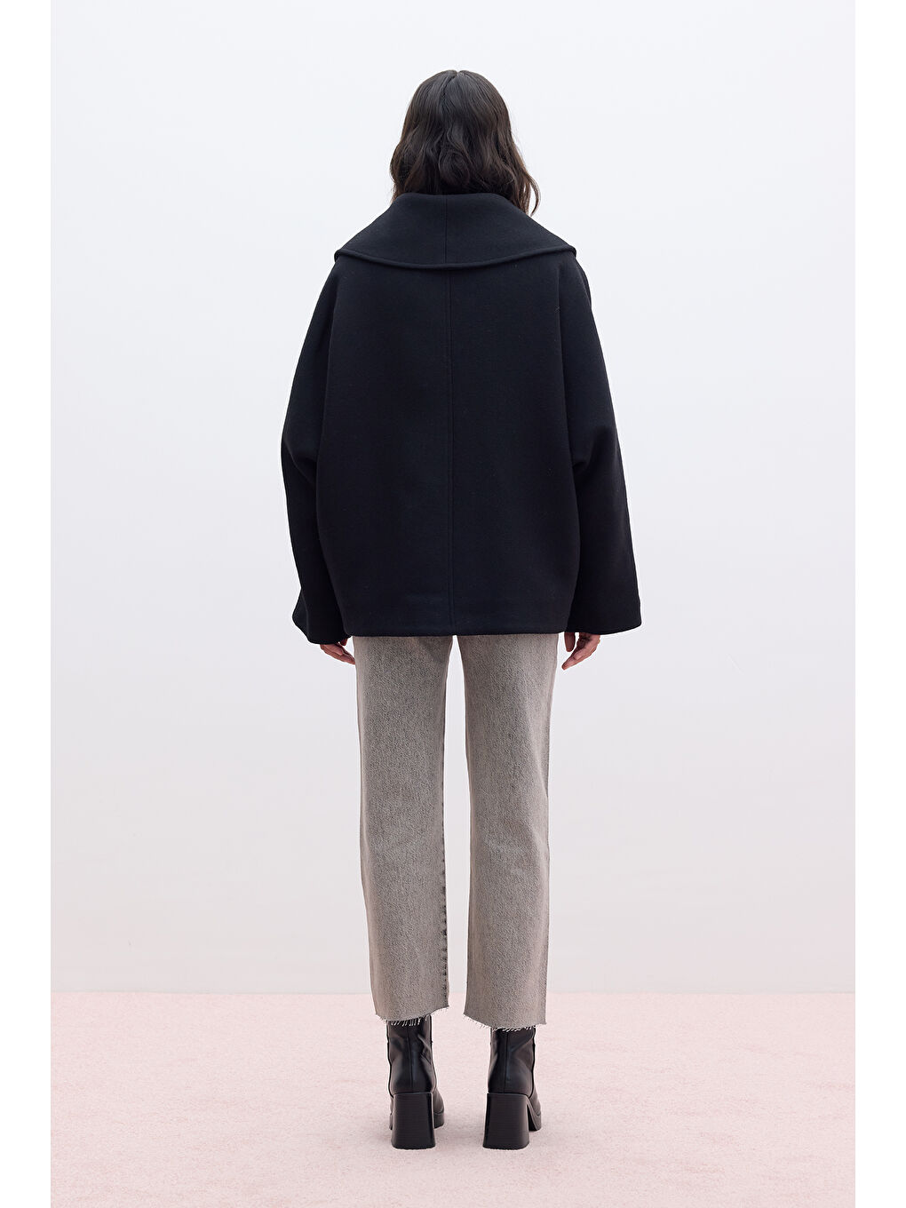 İtalyan Kaşe Kruvaze Kaban Siyah-7