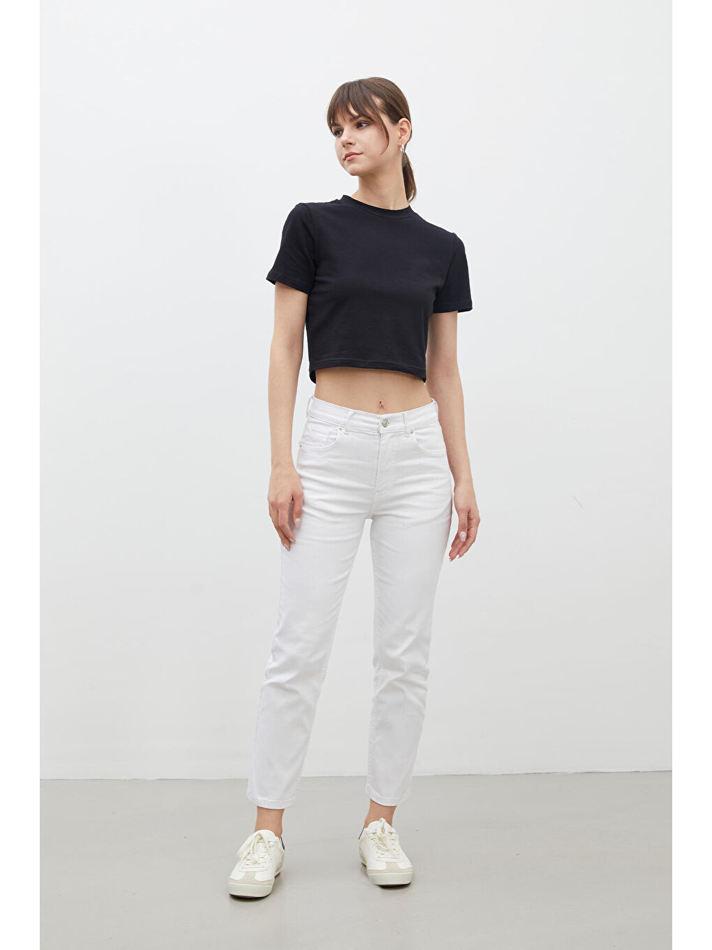 Bootcut Fit Denim Pantolon Beyaz