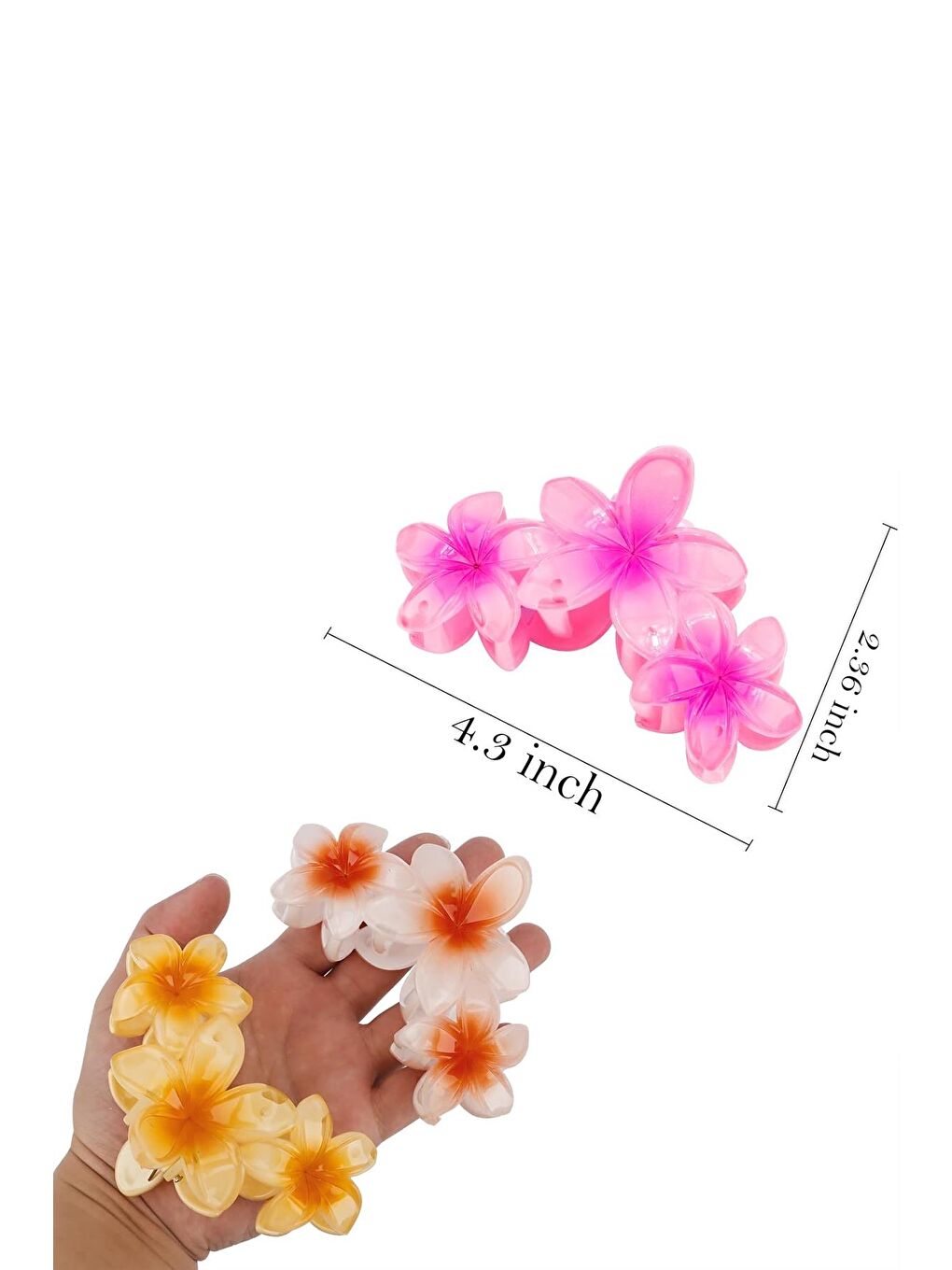 Mavi Üçlü Çiçekli Mandal Saç Tokası-2