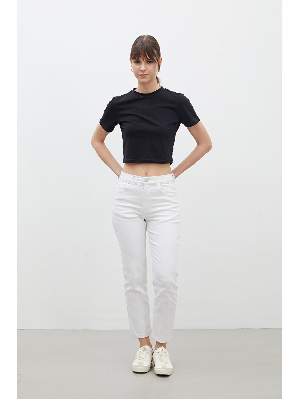 Bootcut Fit Denim Pantolon Beyaz-2